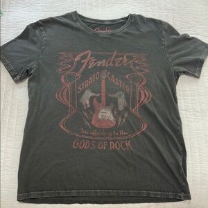 Fender by Lucky Brand Men’s Gray Short Sleeve Tee Tshirt Classic Rock Size Med